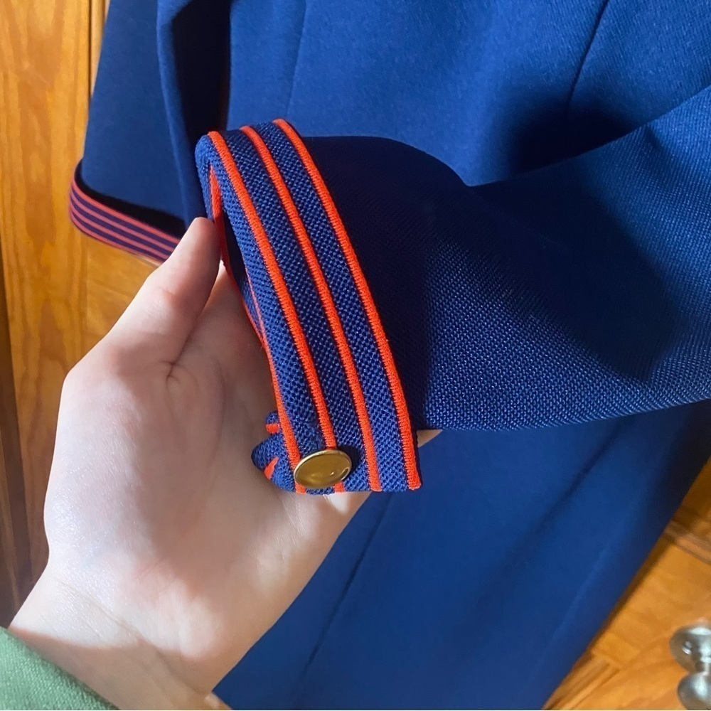 Extremely RARE Vintage Chemise Lacoste 1970s Navy Dress with Red Stripe Accent - Picture 10 of 12